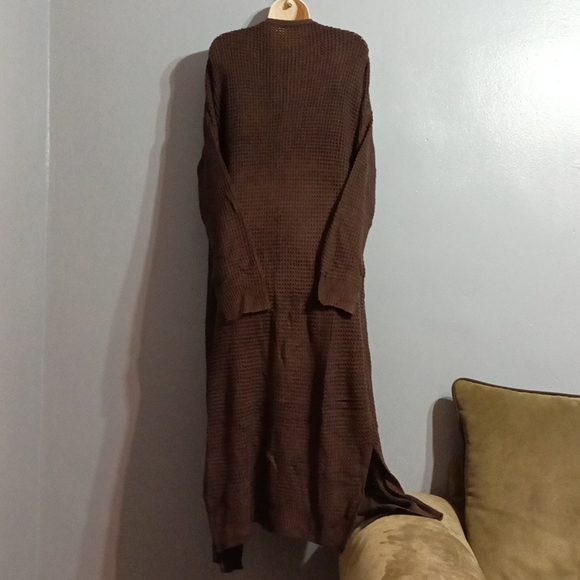 Shein Plus drop shoulder open front split hem cardigan 2xl - Picture 13 of 17